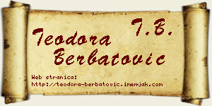 Teodora Berbatović vizit kartica